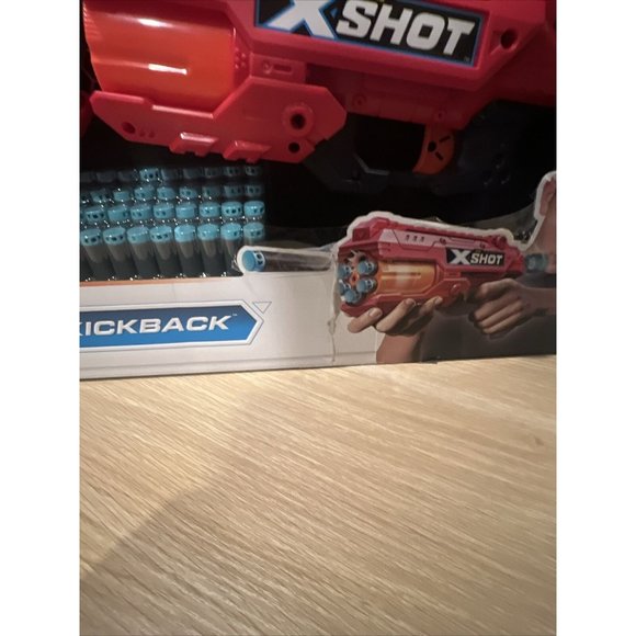 Zuru X-Shot 4 Gun Bundle - 2x Reflex 6 & 2x Kickback with 48 Foam Darts NEW - Picture 2 of 10